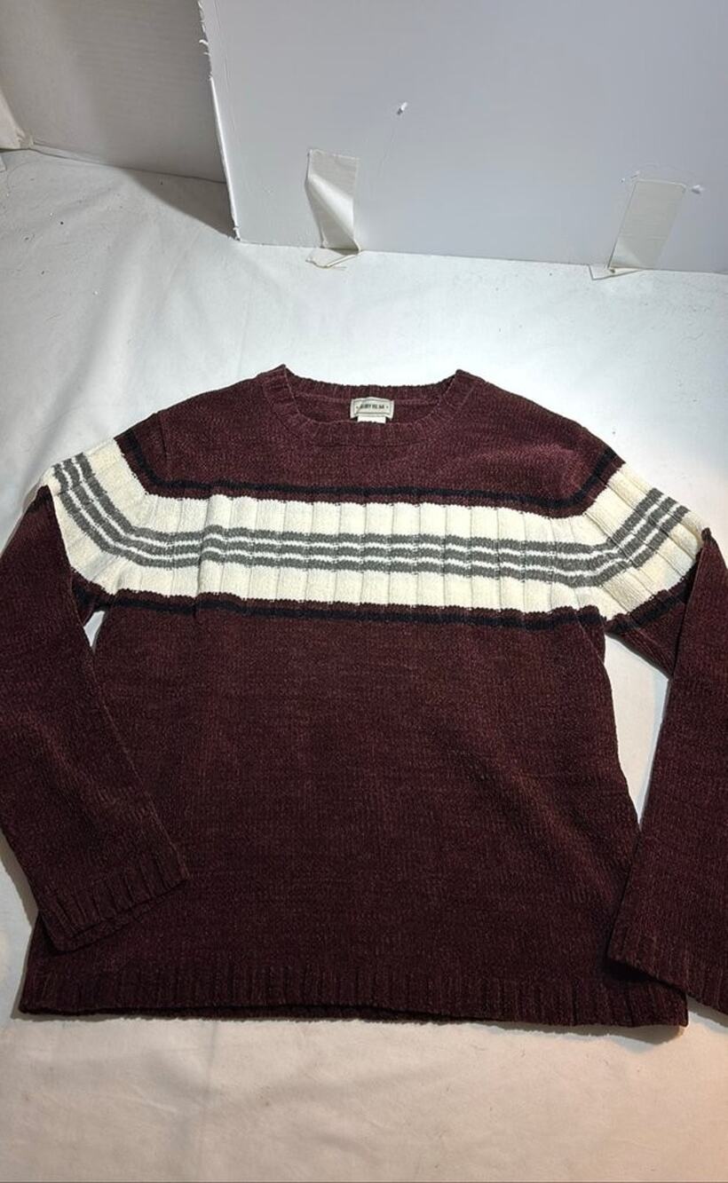 Glory Rd. 64 Maroon Striped Acrylic Sweater Boys Sz Large